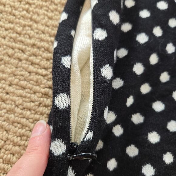 Icelandic Design Sweater Women XL Polka Dot Fair Isle Wool Blnd Half Zip pockets - Picture 8 of 11